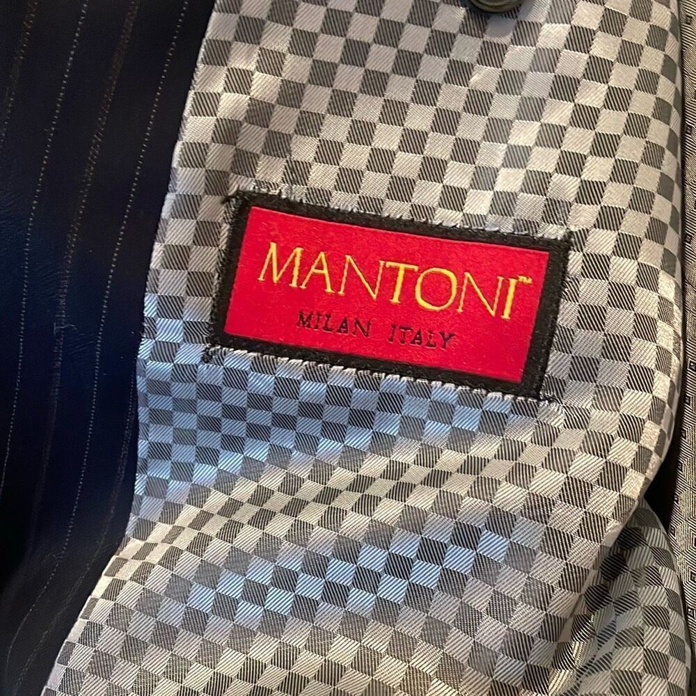 Mantoni virgin wool two button charcoal grey suit size 46R - Picture 4 of 16